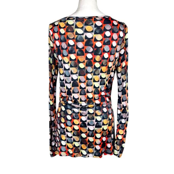 Luisa Cerano Multicolor Geometric Patterned Sheer Long Sleeved Mini Dress - Picture 13 of 14